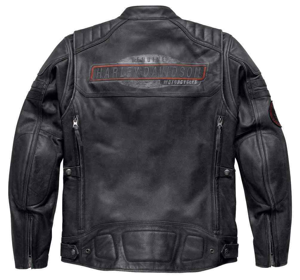 Harley Davidson Men's CANTER Reflective Distressed Black Leather Jacket 97180-17VM