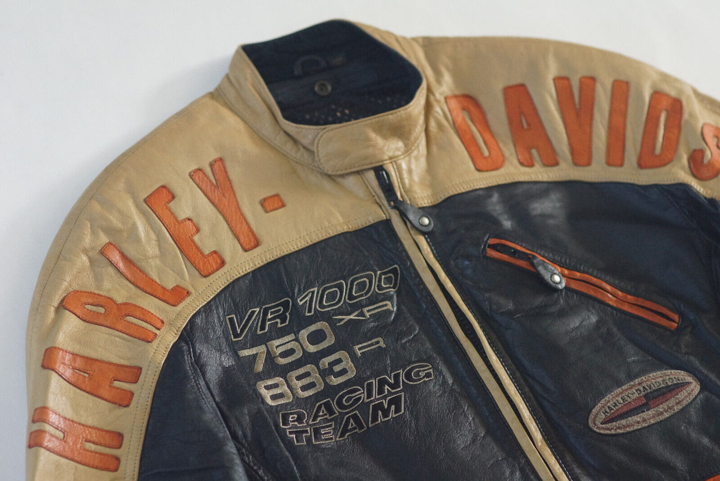 Harley Davidson Men's Rare Vintage Racing Team VR1000 750XR 883R Leather Jacket Size Small