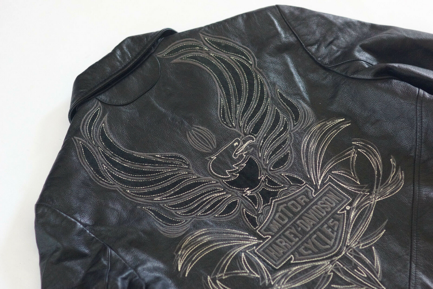 Harley Davidson Women's ISIS Elaborate Eagle Black Leather Jacket Size Large 97028-06VW