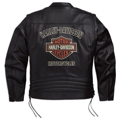 Harley Davidson Men's Brawler B&S Convertible Leather Jacket Vest 98001-11VM